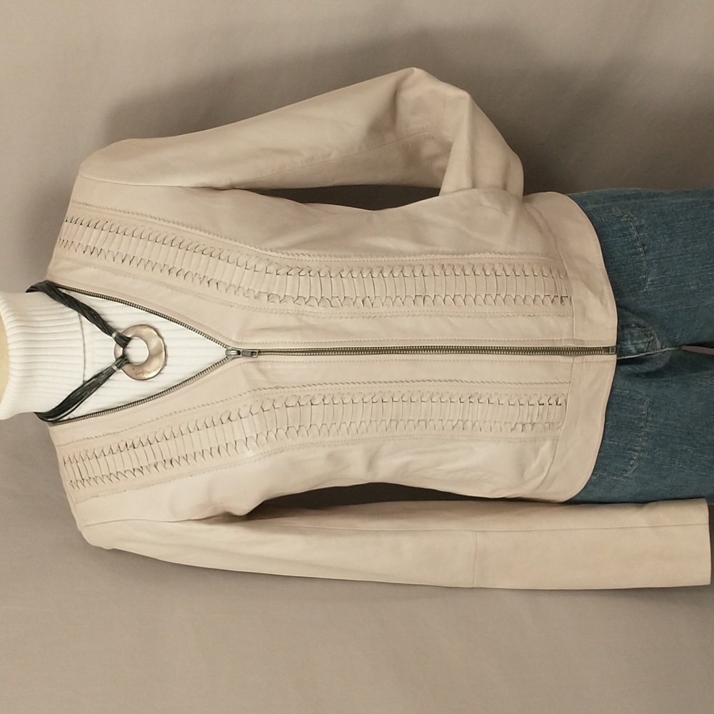 Soft Leather Jacket Hinge Seattle Light Taupe Neu… - image 3